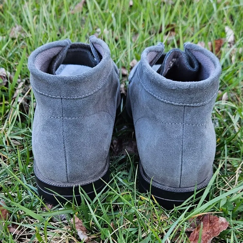 NWOT Haband Casual Joe Gray Suede Leather Moccasin Boots Size 8.5 - Picture 4 of 12